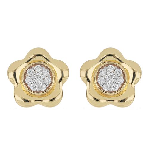 BUY 14K GOLD DIAMOND DOUBLE CUT GEMSTONE EARRINGS 